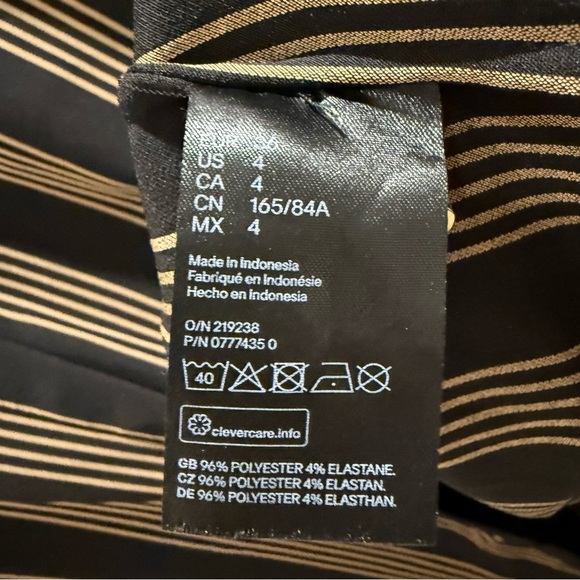 3/$10 🛒🛍️ H&M Black & Taupe Striped Dress - Size 4 - Picture 4 of 5